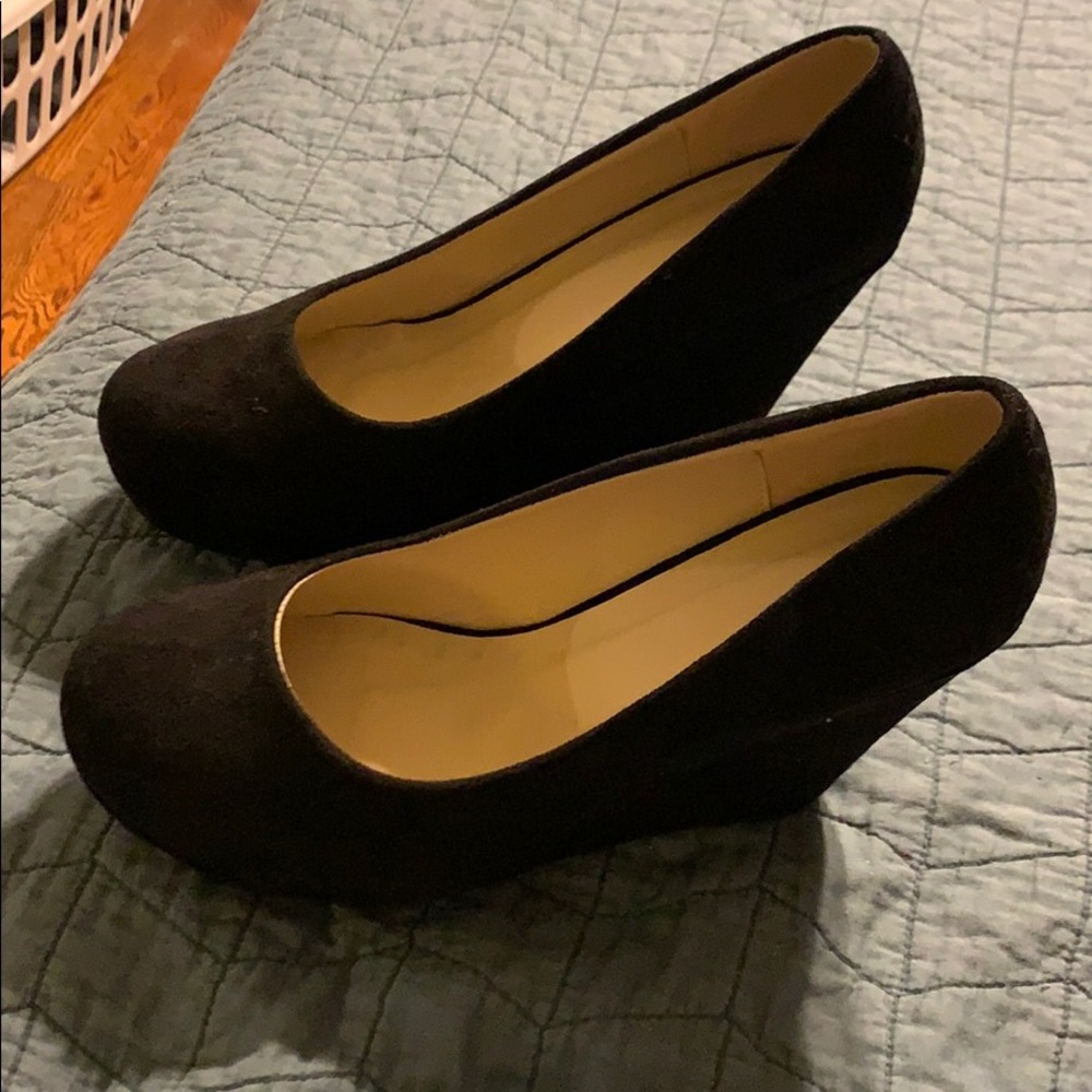 Torrid Black Suede wedge heels